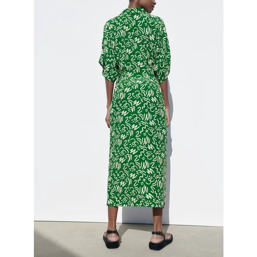 Zara Đầm Dài Mỏng In Họa Tiết Phong Cách Thời Trang Mùa Hè 2183048