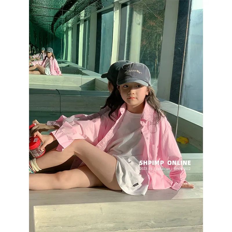 Áo Sơ Mi Tay Dài Chống Nắng Phong Cách Hàn Quốc Thời Trang 2023 Cho Bé Gái 2023