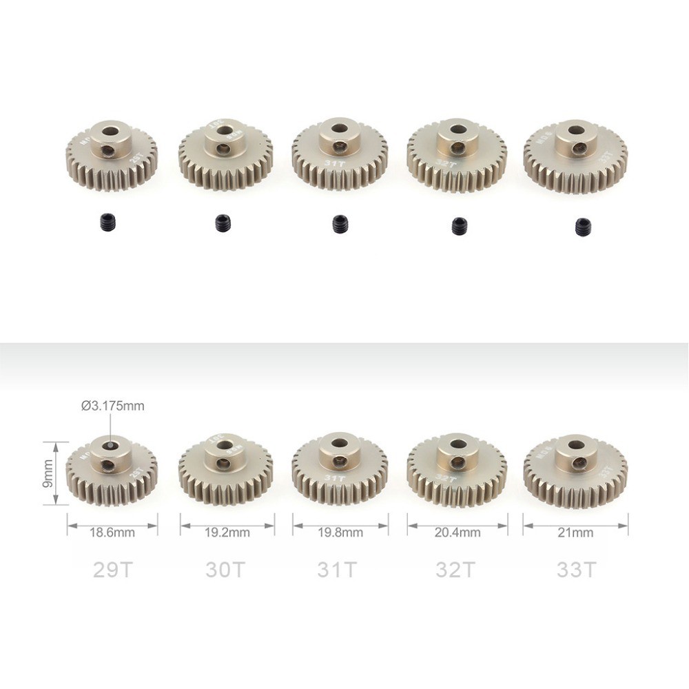 Trục Bánh Răng Kim Loại M0.6 3.175mm 13T 14T 15T 16T 17T 18T 19T 20T 21T 22T 23T 24T 25T 26T 27T 28T 29T 30T 31T 32T 33T 1 / 10