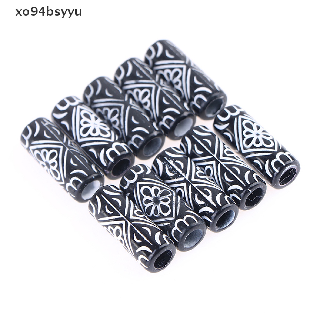 Set 10 Hạt Xo94Bsyu Màu Đen Tết Tóc / Râu Giả Bằng Acrylic Viking