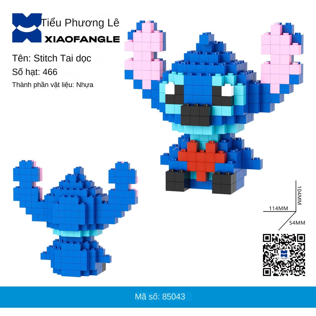 Bộ Đồ Chơi Lắp Ráp 18cm 18cm Hình Stitch Dễ Thương Cho Bé