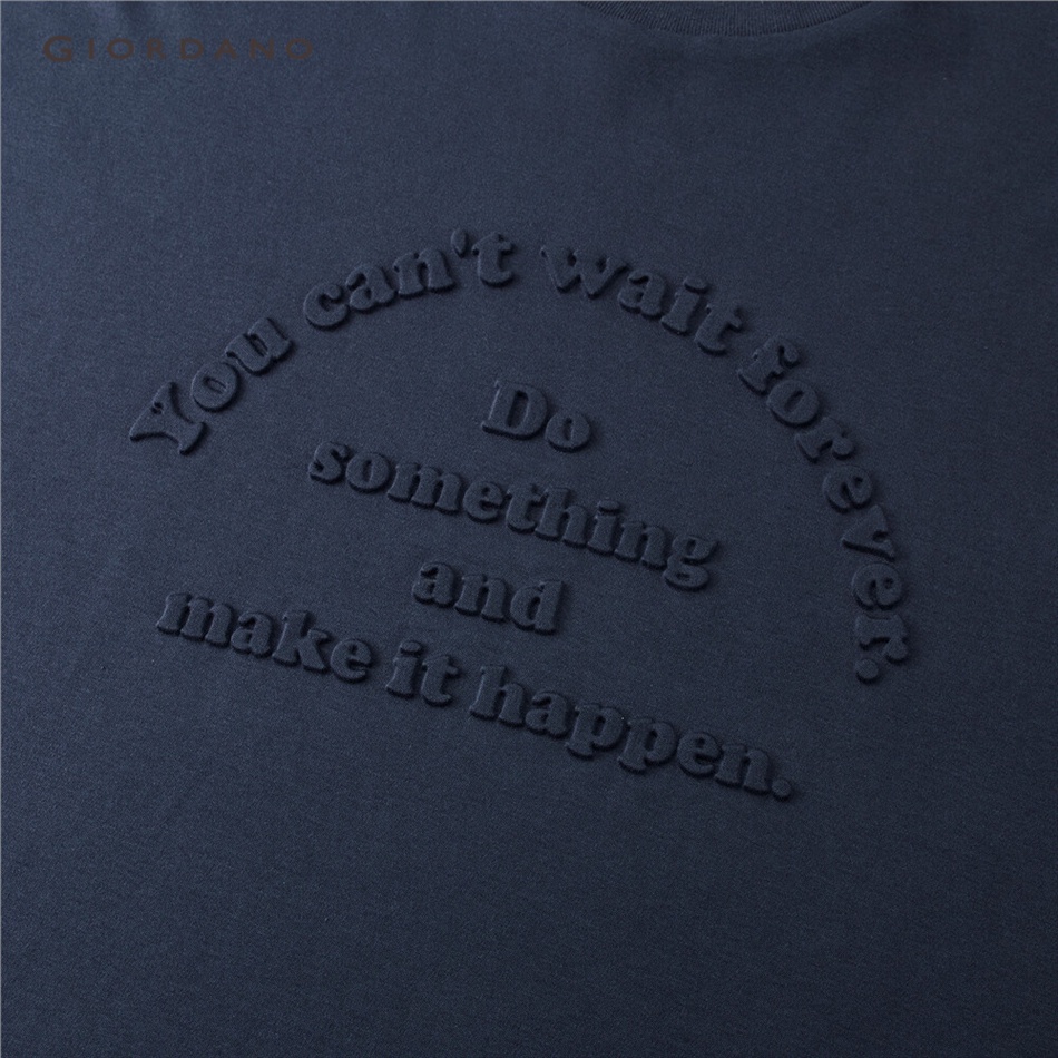 Áo thun GIORDANO 01023391 dệt kim cotton 100% mềm mịn cổ tròn tay ngắn cho nam