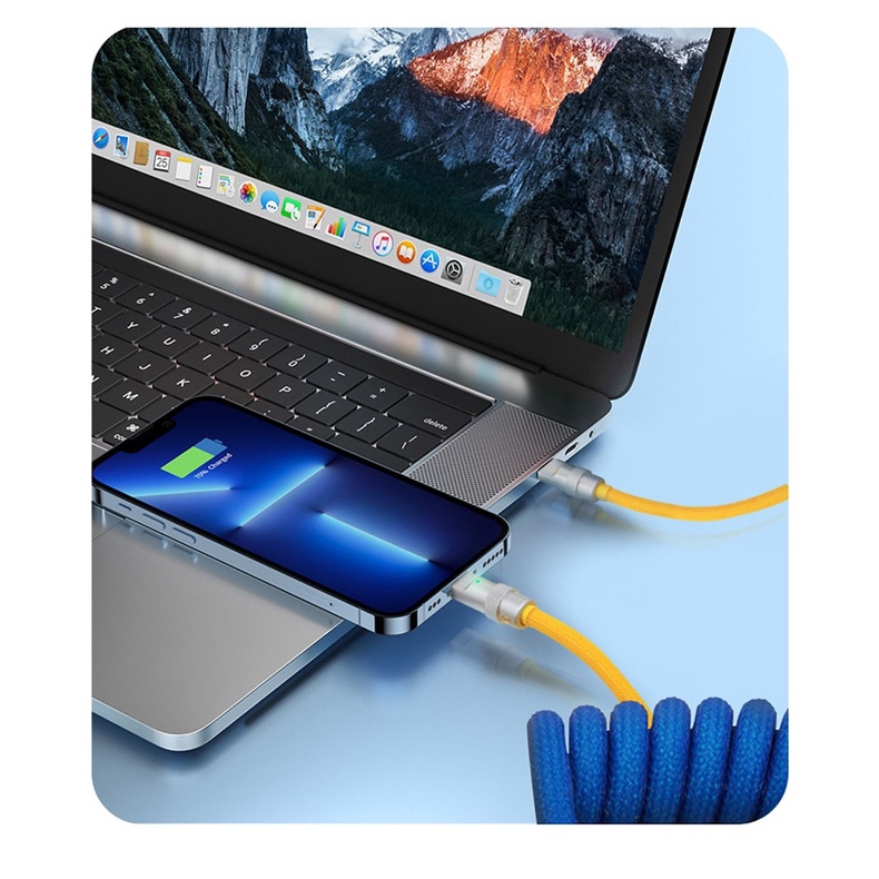 Cáp Sạc Nhanh Type C 120W Dây Bện Hợp Kim Nhôm Dài 2M Cho Samsung iPhone OPPO