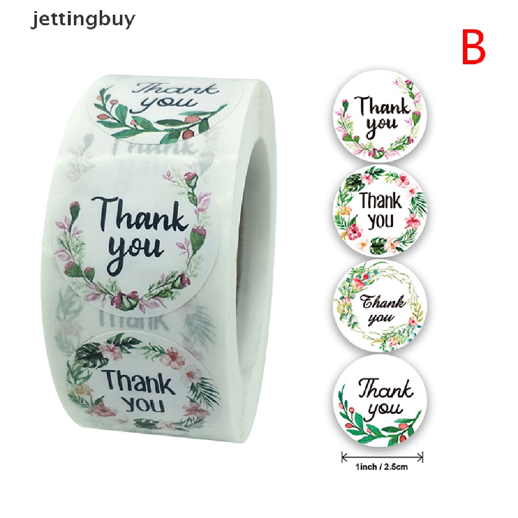 Cuộn 500 Nhãn Dán Thank You Cho Giấy Ghi Chú Văn Phòng Phẩm Gq New QDD