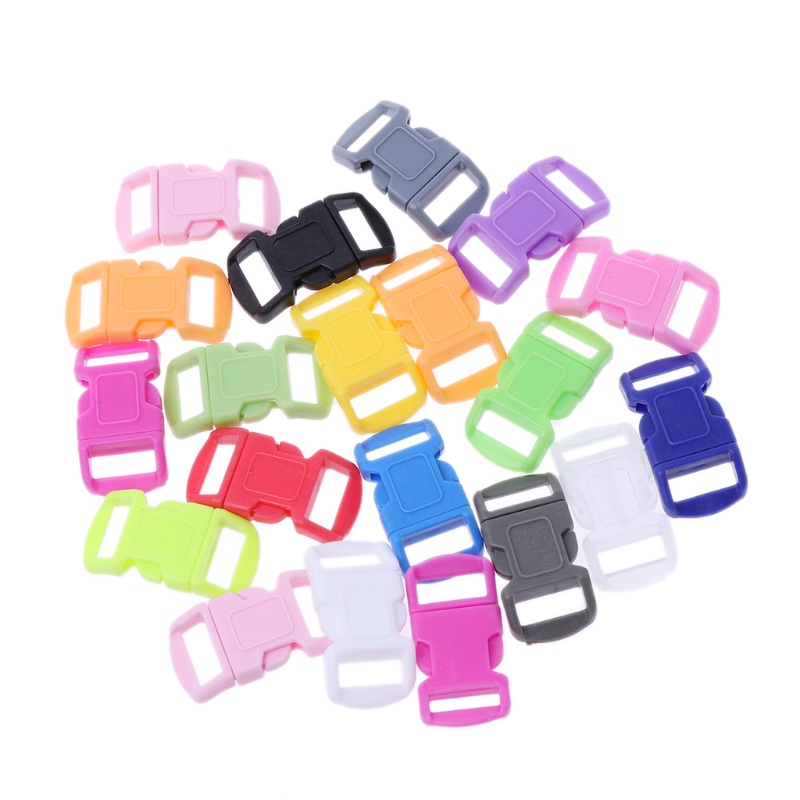Set 20 Khóa Cài Nhựa Nhiều Màu Sắc Dùng Cho Vòng Tay Paracord