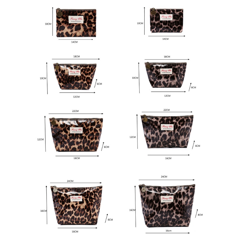 Túi Đựng Đồ Trang Điểm Đa Năng Họa Tiết Da Báo Dành Cho Nữ