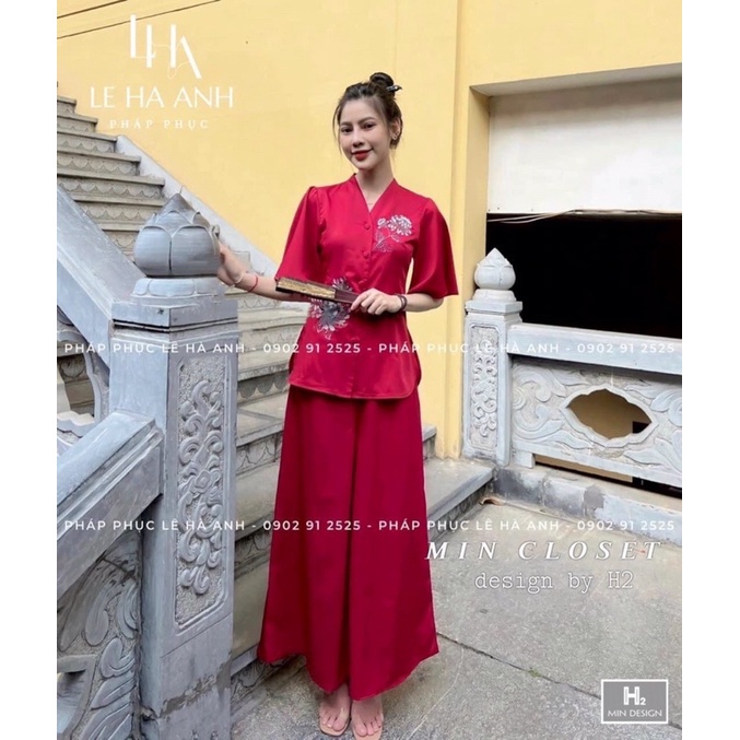 Set bộ đi chùa hoa thêu