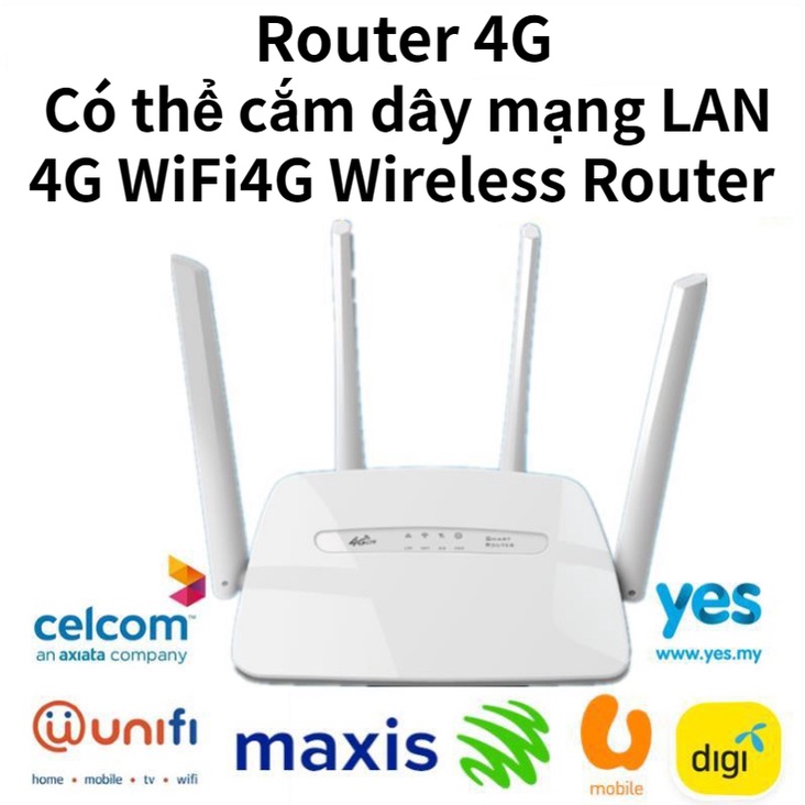 Router 4G, lắp sim vào là dùng được ngay không cài đặt Có thể cắm dây mạng LAN 4G WiFi 4G Wireless Router MiFi 4G WiFi
