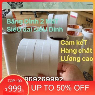 -Băng keo 2 Mặt siêu dai siêu dính khổ 2cm dầy dặn