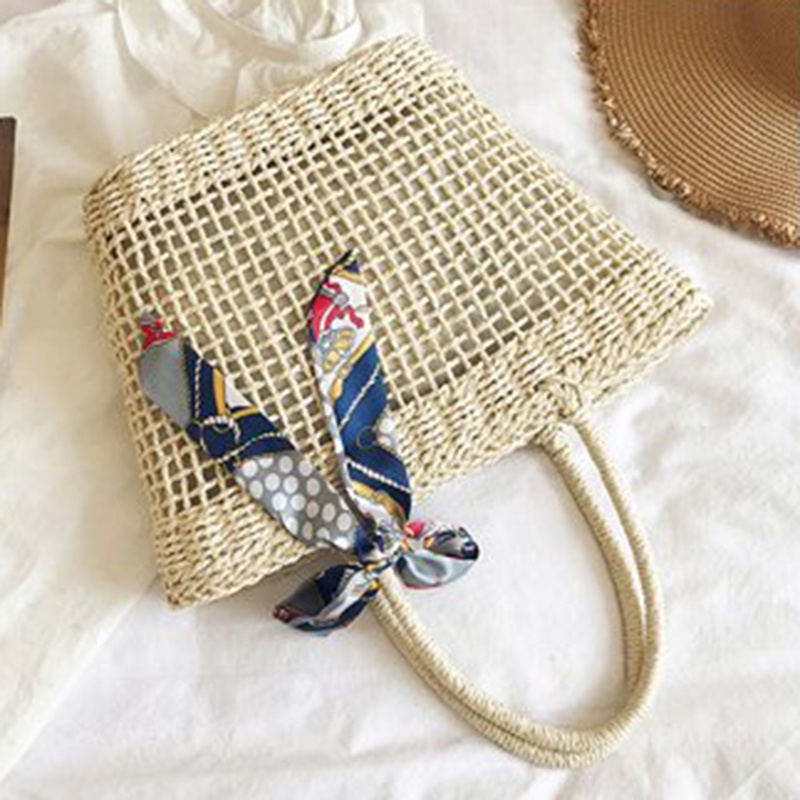 Ielgy Túi Xách Đeo Vai Đan Cói Thông Dụng Cho Nữ