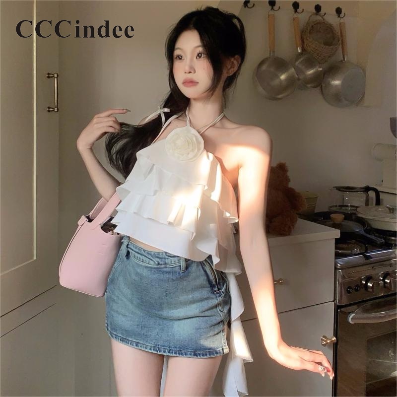 Áo Hai Dây Mùa Hè Màu Trơn Họa Tiết Hoa Gợi Cảm Thời Trang 2023 Cho Nữ