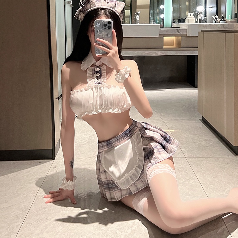 Đồ cosplay hầu gái 2 mảnh anime gợi cảm dễ thương set ngủ maid sexy người giúp việc thanh lịch hiện đại BIKI HOUSE N779 | BigBuy360 - bigbuy360.vn