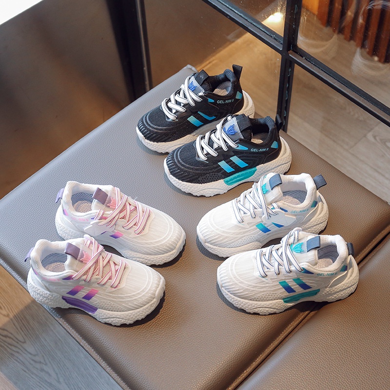 Giày Sneaker Phối Lưới Thoáng Khí Chống Trượt Thời Trang Xuân Thu 2023 Cho Bé