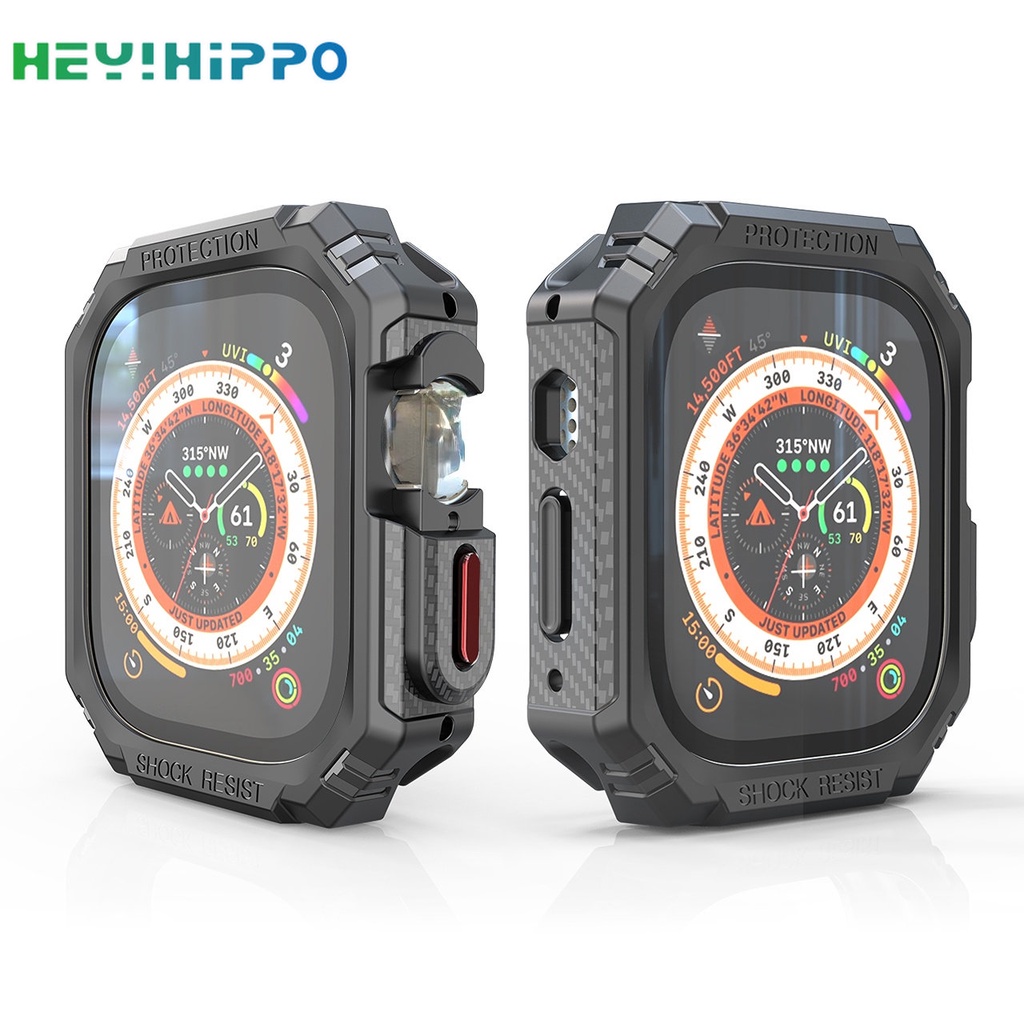Ốp Bảo Vệ Bằng Tpu Sợi Carbon 49mm Cho iwatch ultra 8 se 7 6 5 4 45mm 41mm 44mm 40mm