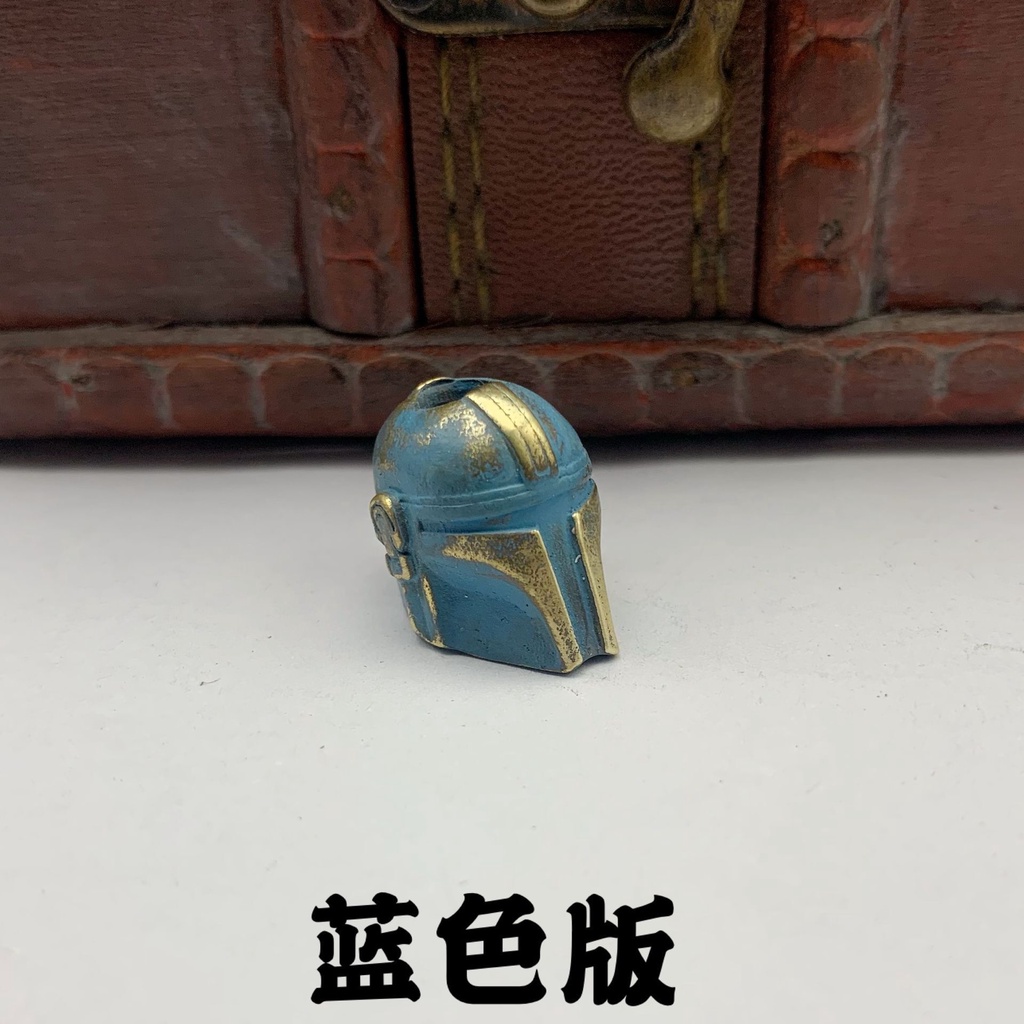 Móc Điện Thoại / Chìa Khóa Bằng Đồng Nguyên Chất Chạm Khắc Hình Star Wars Mandalorian Niche Edc