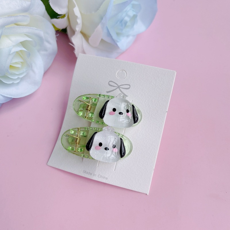 Bộ 2 Kẹp Tóc Trong Suốt Họa Tiết Hoạt Hình Cinnamon Cinnamoroll Thời Trang Cho Nữ