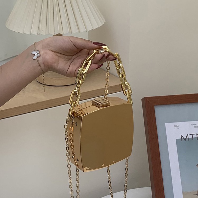 Túi Hộp Đeo Vai Dây Xích Vàng Thời Trang IELGY Cho Nữ
