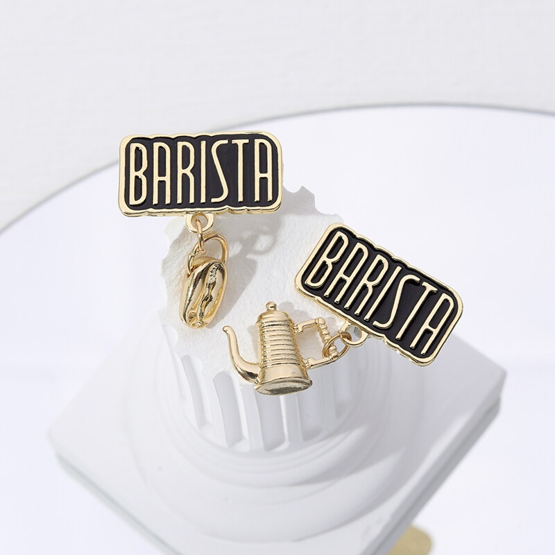 Ghim Cài Áo Kim Loại Tráng Men Hình Hạt Cà Phê Thời Trang Cho Bạn Bè