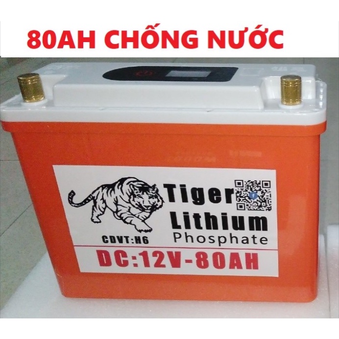Bình Pin Lithium 80Ah chống nước hoàn toàn tuyệt đối-Pin lithium 12V-80Ah NEW - 80AHNEW mẫu mới.
