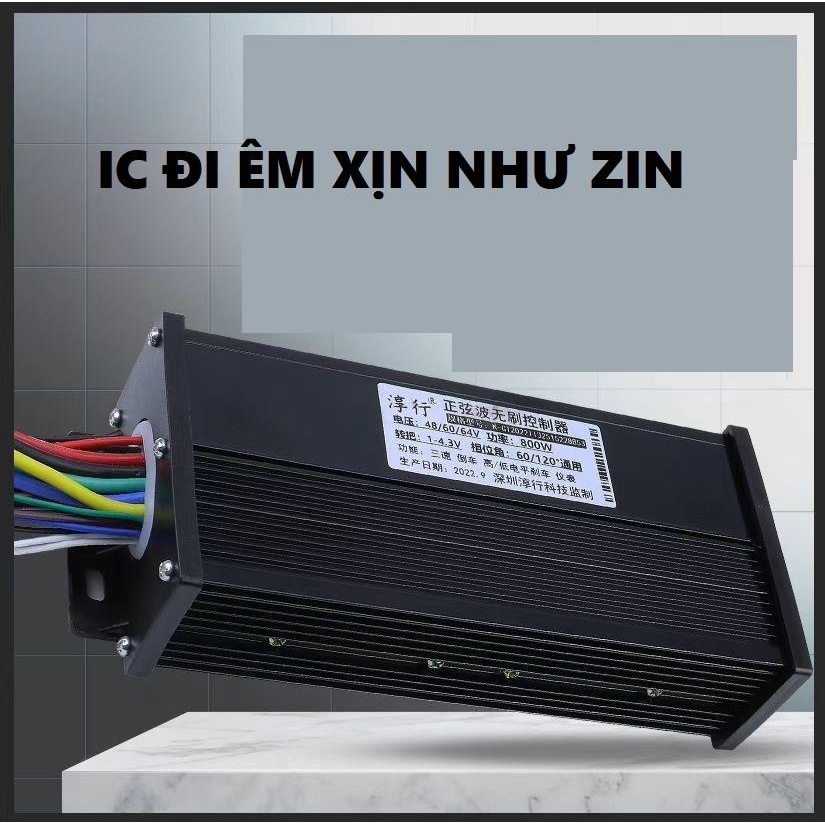 IC Điều tốc xe điện đa năng 3 in1 800w màu đen sóng sin đi êm như xe điện 48V 60V 64V 800w Loại Xịn 15 SÒ