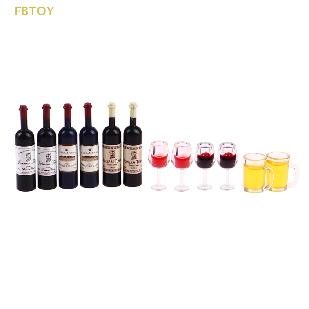 Bộ 5 Ly Rượu / Bia Mini Tỉ Lệ 1: 12 Dùng Trang Trí Nhà Búp Bê