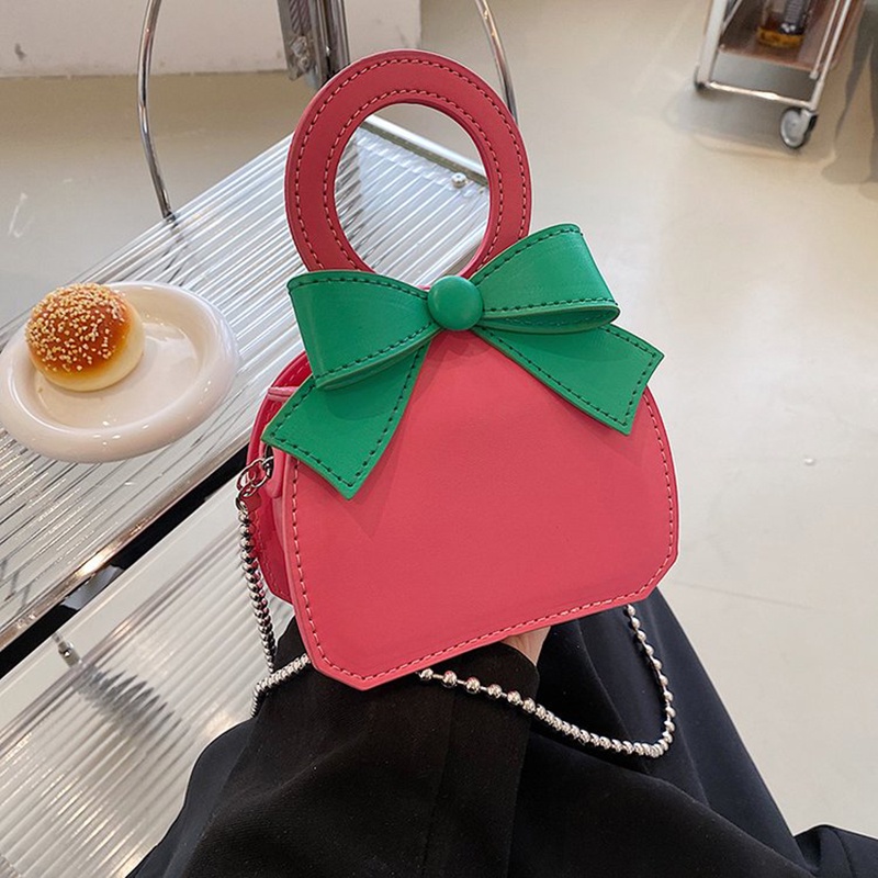 Túi Đeo Chéo Màu Sắc Ngọt Ngào Đính Nơ Xinh Xắn Cho Nữ