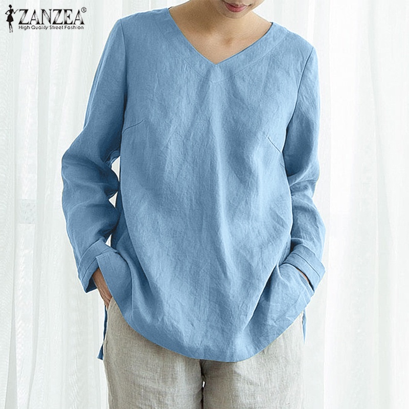 Áo nữ ZANZEA tay dài cổ chữ V thời trang quyến rũ