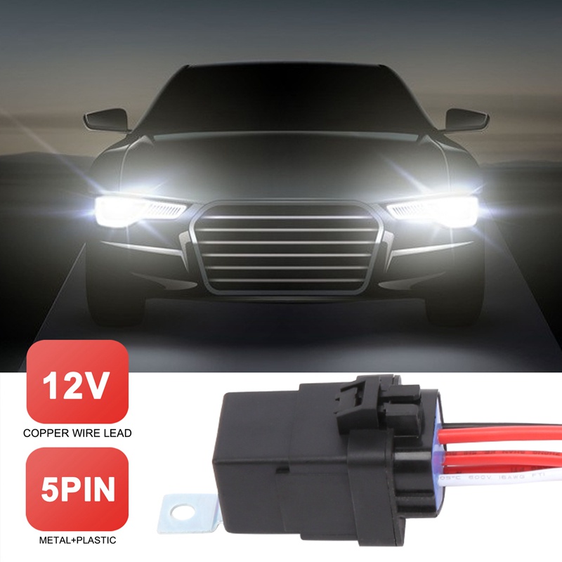 Rơ Le Ô Tô 60 / 80 Amp 12 Volt 5-Pin Chịu Lực 12 AWG Cho Tàu Thuyền