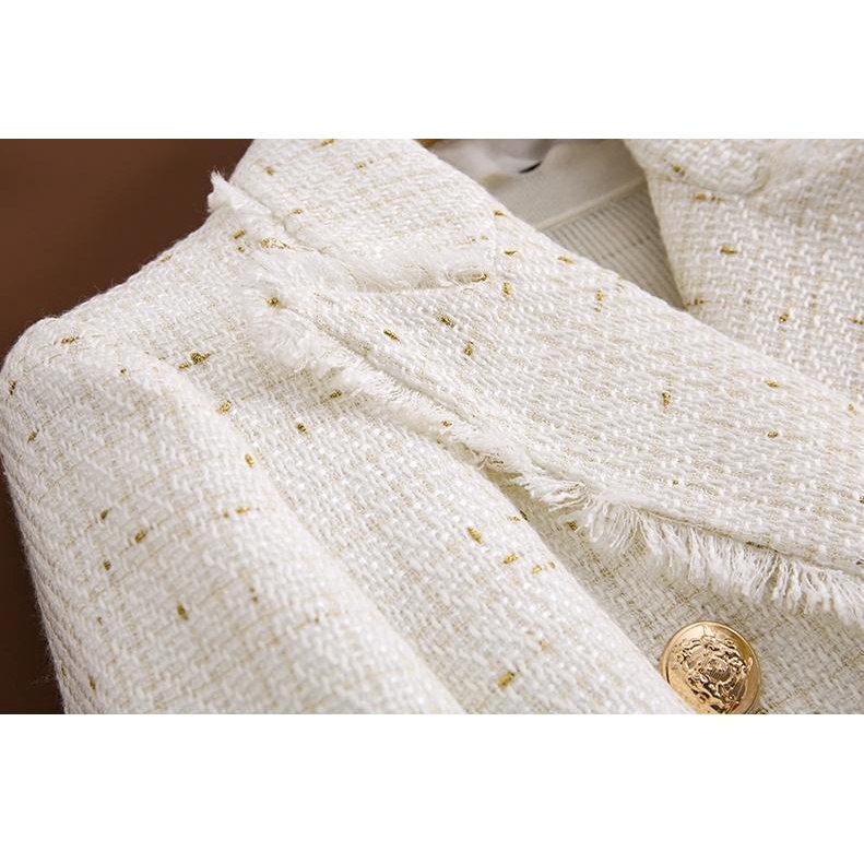 Áo Khoác Dáng Ôm Có Thắt Lưng Màu Vàng Kim Thời Trang Mùa Thu Cho Nữ