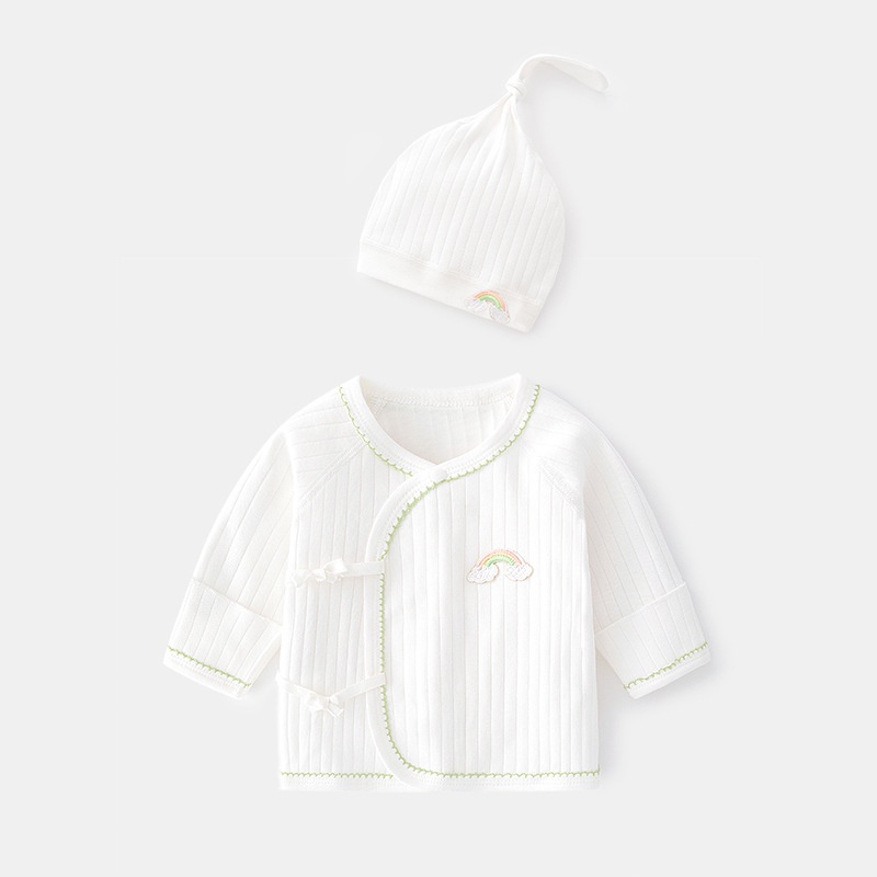 Bộ Áo Liền Quần 100% Cotton Không Xương Mỏng Nhẹ Thoáng Khí Kèm Nón Thời Trang Mùa Hè Cho Bé Sơ Sinh