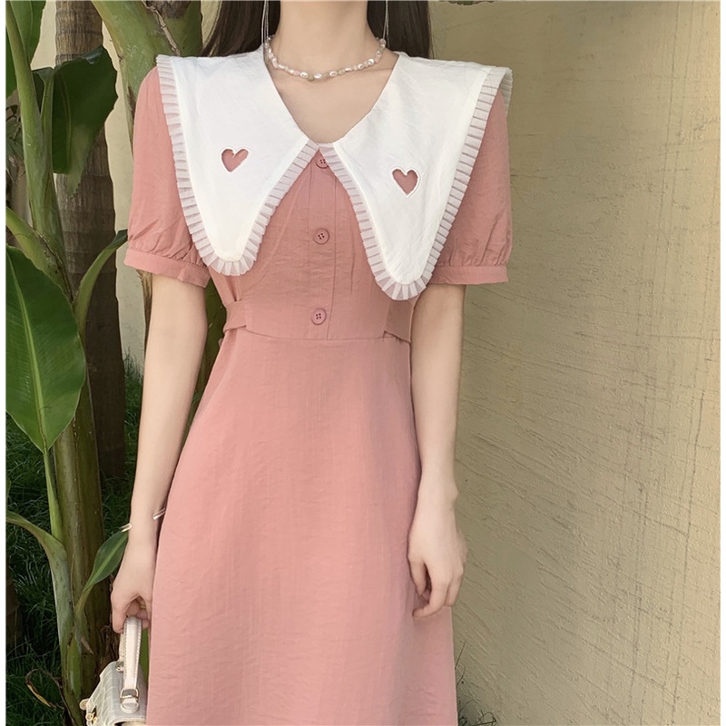 Đầm Maxi Chữ A Tay Phồng Cổ Búp Bê Phong Cách Hàn Quốc Thời Trang Mùa Hè 2023 Mới
