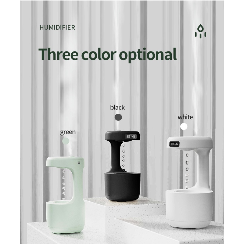 Máy Phun Sương Tạo Ẩm Xiaomi 800ML Bằng Sóng Siêu Âm Chống Trọng Lực Có Màn Hình LED Hiển Thị