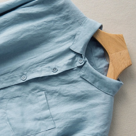 ICE Cotton and Linen Shirt Retro Hong Kong Style Top Foreign Trade Original Single Autumn New Cotton and Linen Women's Loose Linen Outdoor All-Matching Women's Shirt