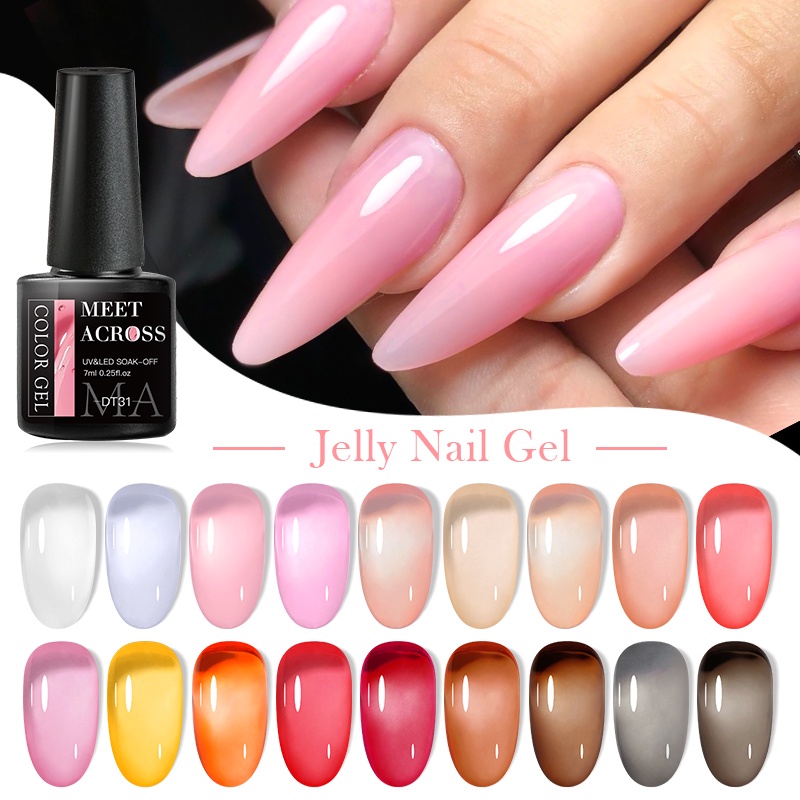 Gel sơn móng tay MTSSII MEET ACROSS UV màu nude hồng bán vĩnh viễn 7ml
