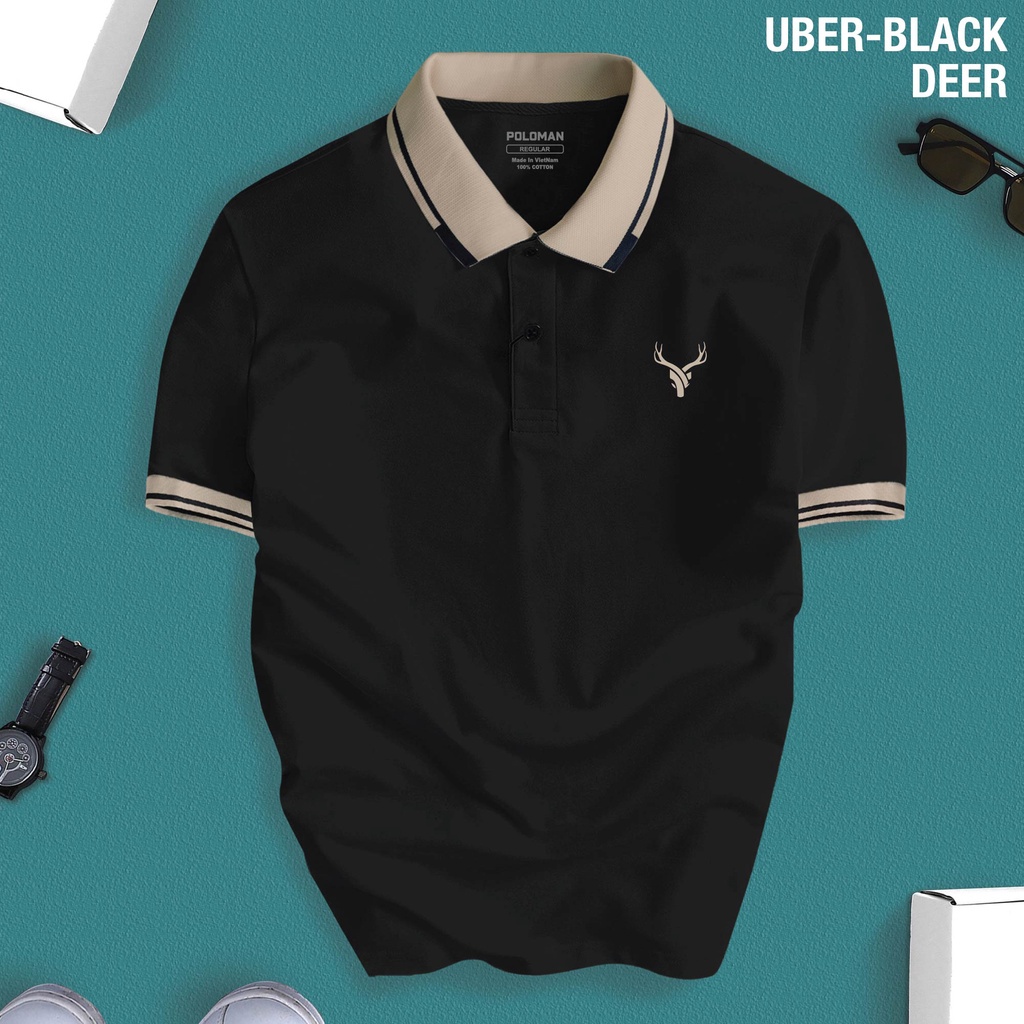 Áo polo Hưu sao DEER nhiều màu lịch lãm tinh tế cho nam và nữ
