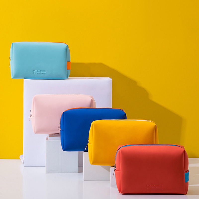 Túi Đựng Mỹ Phẩm Cầm Tay Chất Liệu Da PU Nhỏ Gọn Tiện Lợi