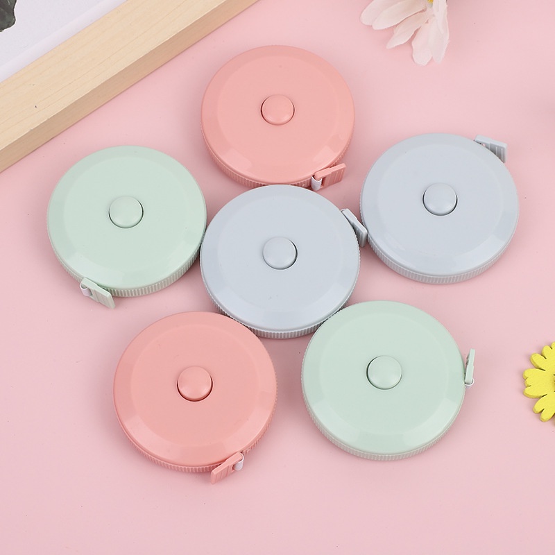 Thước băng tròn Thước đo băng Mini Thước đo băng màu Macaron Thước đo có thể thu vào Thước đo quần á