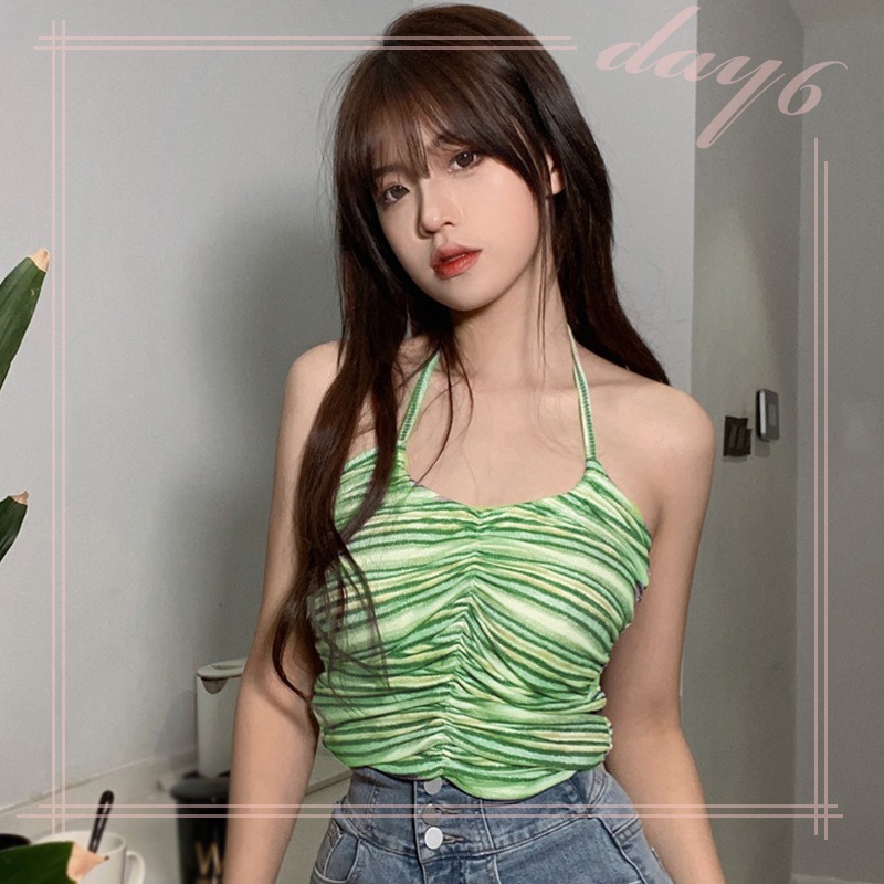 Áo Tank Top Hai Dây Họa Tiết Kẻ Sọc Phong Cách Hàn Quốc Thời Trang Cho Nữ