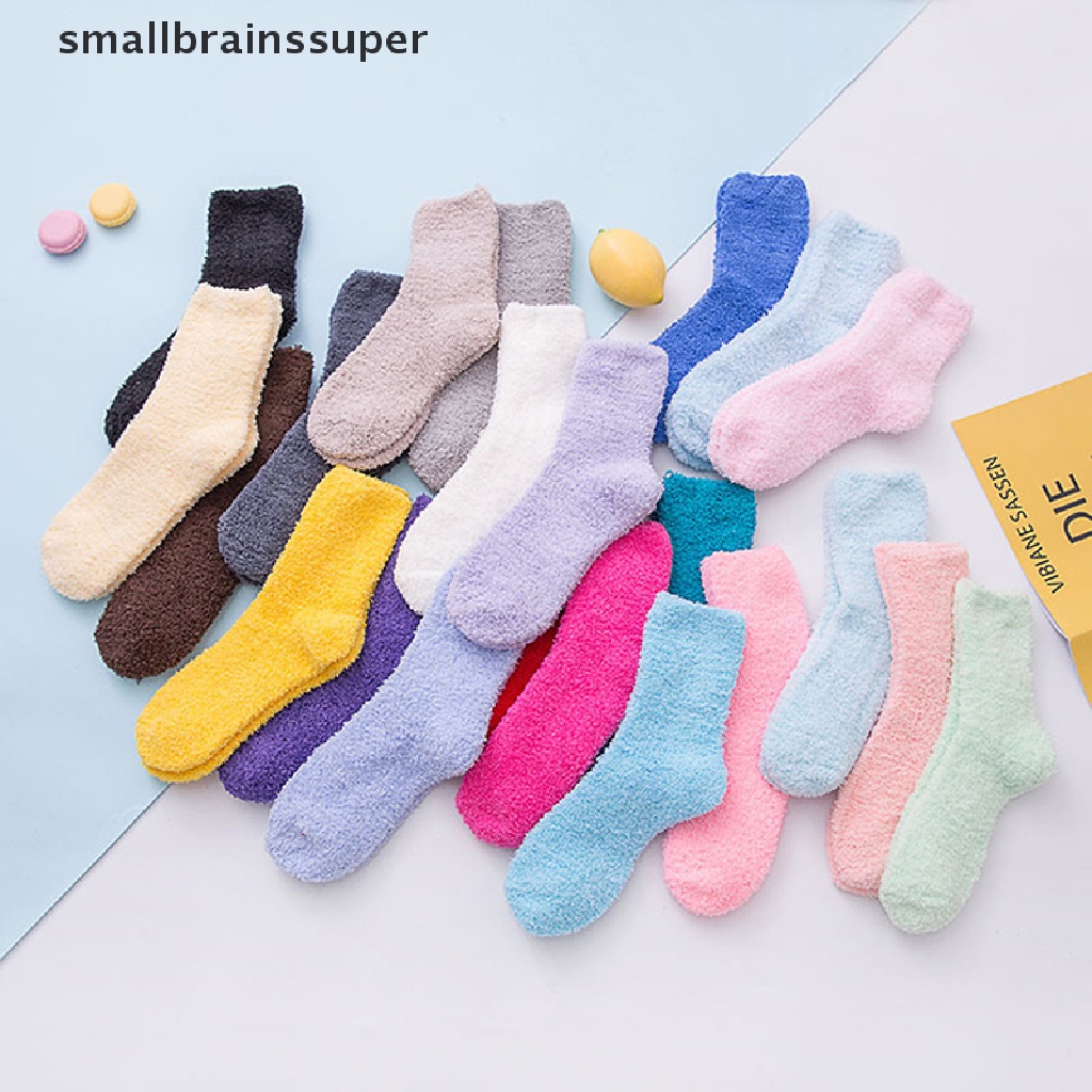 Vớ Lông Cừu San Hô Nhỏ Màu Kẹo Ấm Áp Cho Nữ SBS