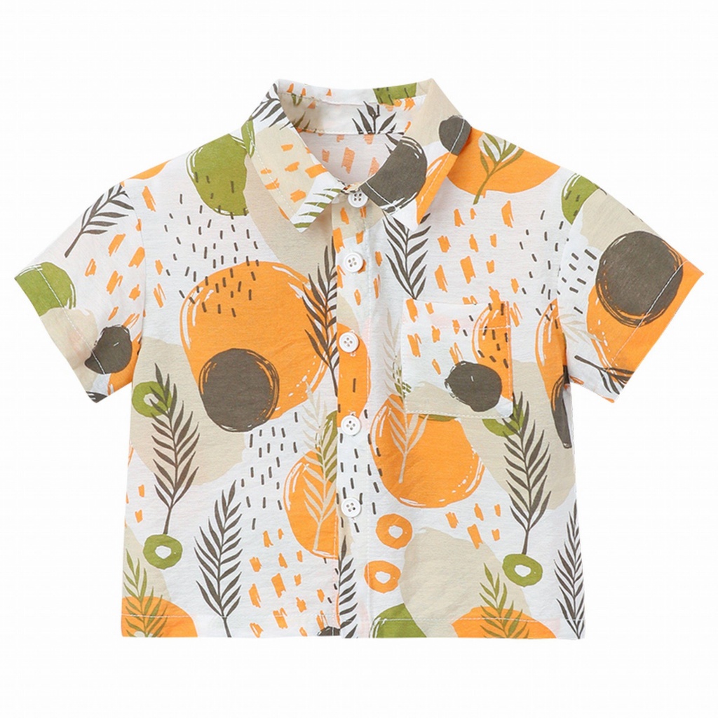 Áo Sơ Mi Cotton Tay Ngắn Thoải Mái Dễ Phối Đồ Thời Trang Mùa Hè Cho Bé Trai