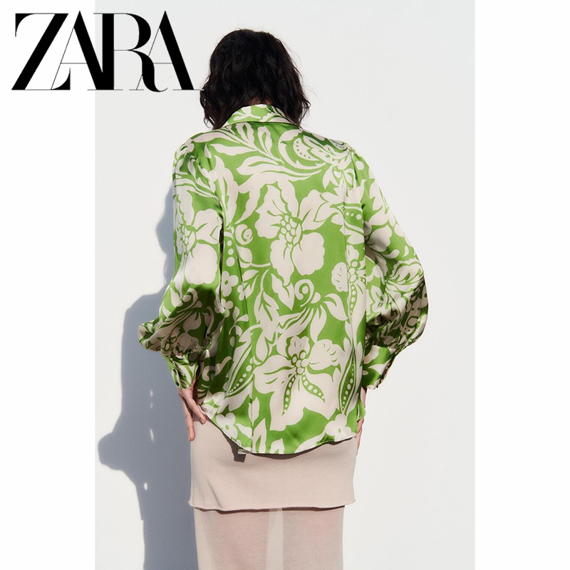 Zara Áo Sơ Mi In Họa Tiết Thời Trang Thanh Lịch Cho Nữ
