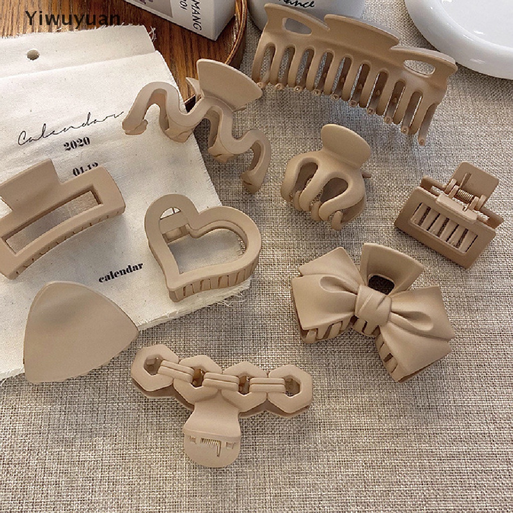 1 Kẹp Tóc Càng Cua Bằng Nhựa Acrylic Màu Trơn Thanh Lịch