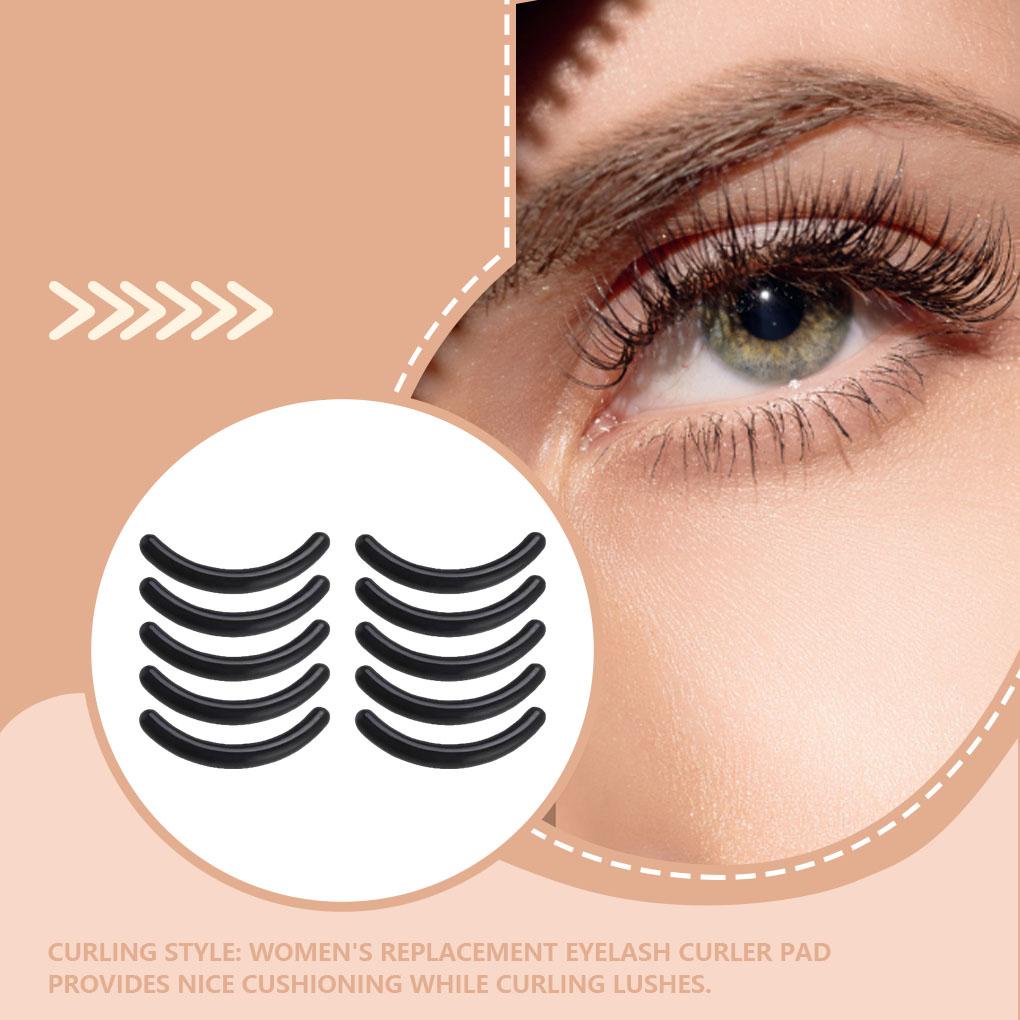 Set 5 Miếng Đệm Cao Su Màu Đen Kháng Khuẩn Thay Thế Kẹp Bấm Cong Mi Cho Nữ