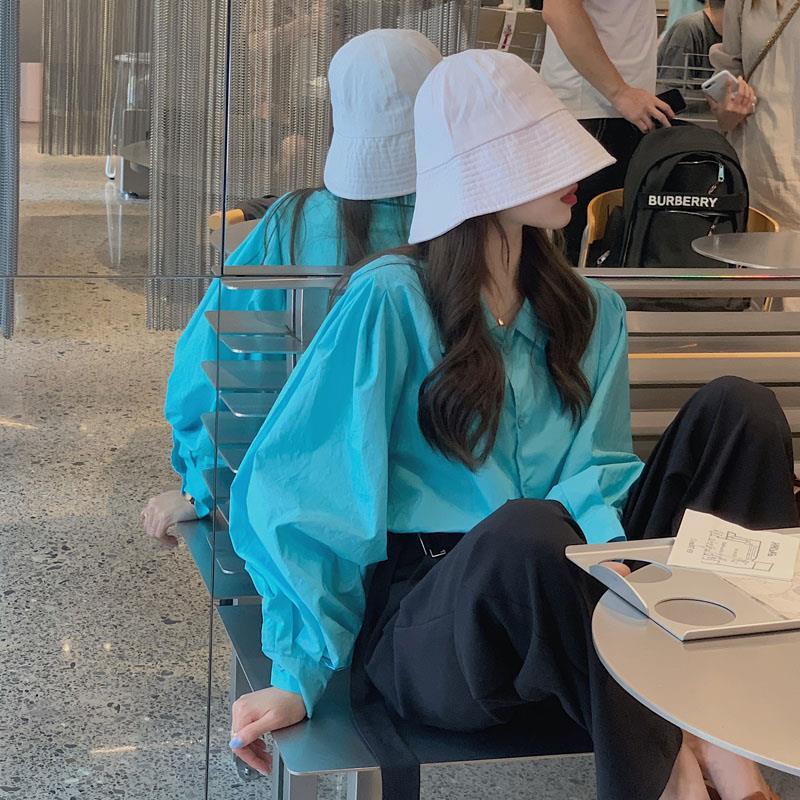 Áo Sơ Mi Tay Phồng Dài Thiết Kế Mới Mùa Thu 2023 Phong Cách Retro Cho Nữ