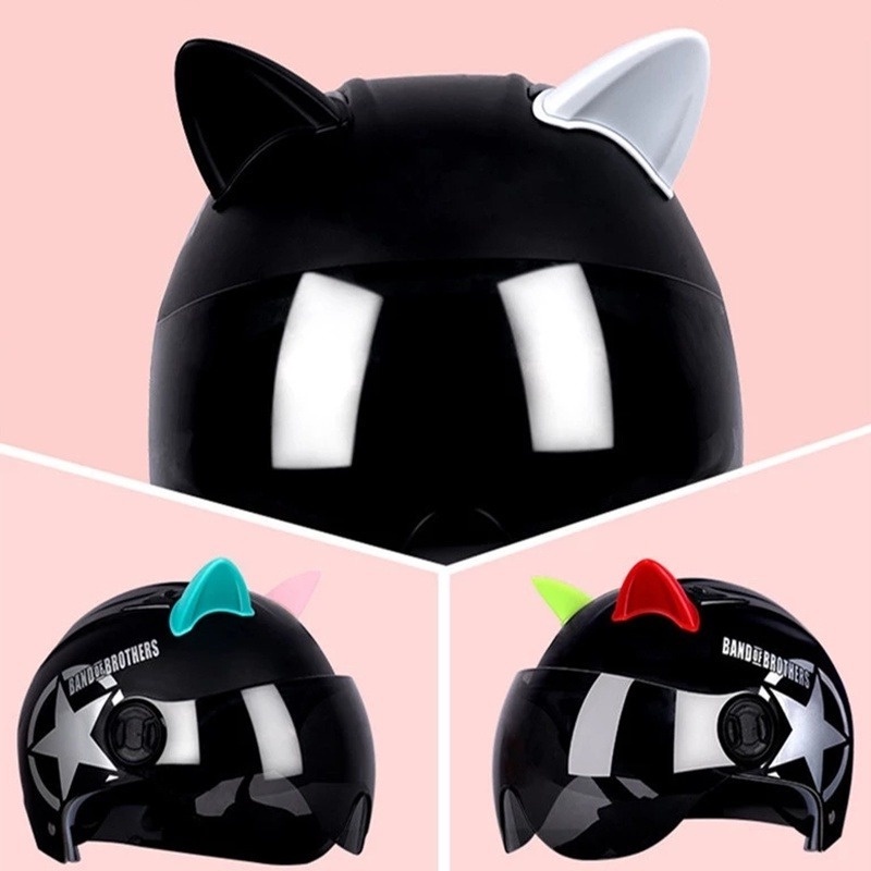Tai mèo gắn mũ bảo hiểm siêu kute đủ màu yêu thích + tặng keo 3m