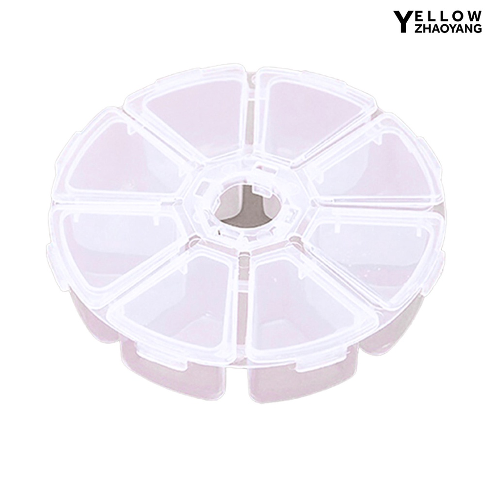 Hộp Tròn 8 Ngăn Phân Loại Hạt Cườm Tiện Dụng Mang Theo Du Lịch