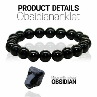 Vòng Tay Chuỗi Hạt Đá obsidian Đen May Mắn Cho Cặp Đôi