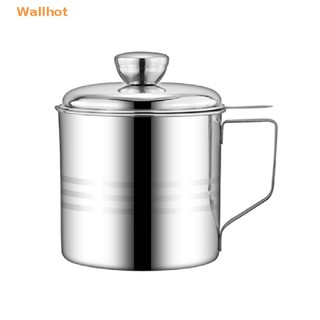 Wallhot> 1.3L Stainles Steel Cooking Oil And Grease Container With Strainer Grease Filter well