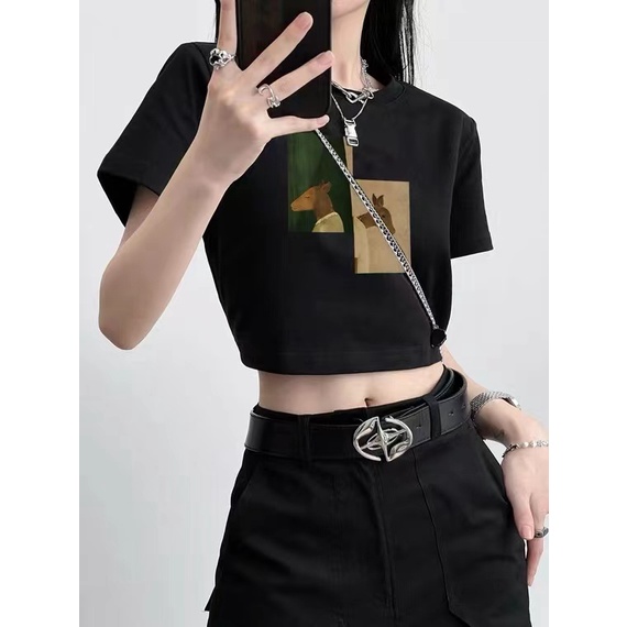 Áo Thun Ngắn Tay Dáng Rộng Phong Cách Hàn Quốc Dễ Phối Đồ Cho Nữ