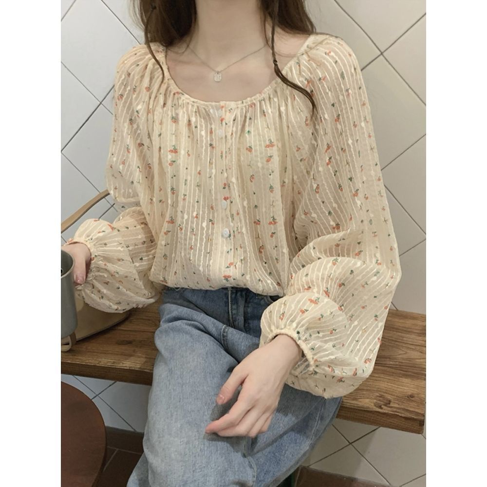 Áo Sơ Mi Dáng Rộng In Họa Tiết Hoa Phong Cách Pháp Thời Trang Mùa Hè 2023 Cho Nữ